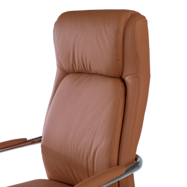 office chair brown deluxe synthetic leather upholstered armrests 6