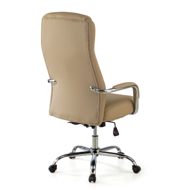 office chair beige deluxe synthetic leather upholstered armrests 9