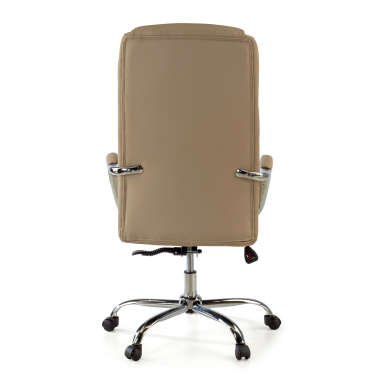 office chair beige deluxe synthetic leather upholstered armrests 7