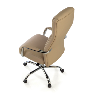 office chair beige deluxe synthetic leather upholstered armrests 8