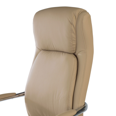 office chair beige deluxe synthetic leather upholstered armrests 6