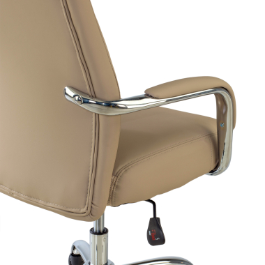 office chair beige deluxe synthetic leather upholstered armrests 5