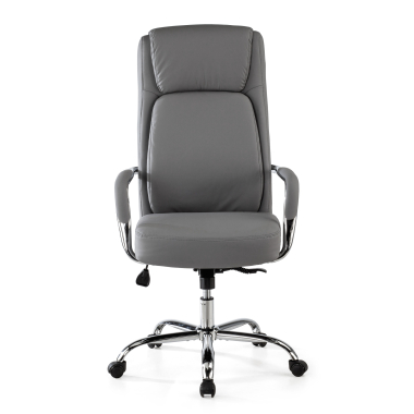 office chair gray deluxe synthetic leather upholstered armrests 3