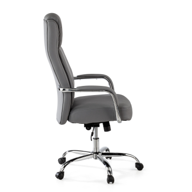 office chair gray deluxe synthetic leather upholstered armrests 4
