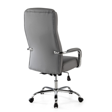 office chair gray deluxe synthetic leather upholstered armrests 9