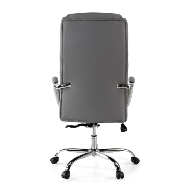 office chair gray deluxe synthetic leather upholstered armrests 7