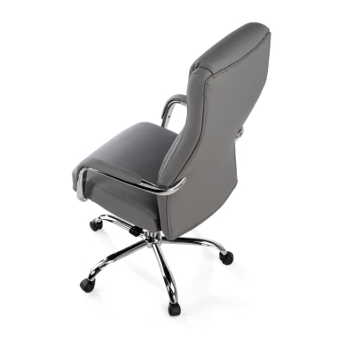 office chair gray deluxe synthetic leather upholstered armrests 8