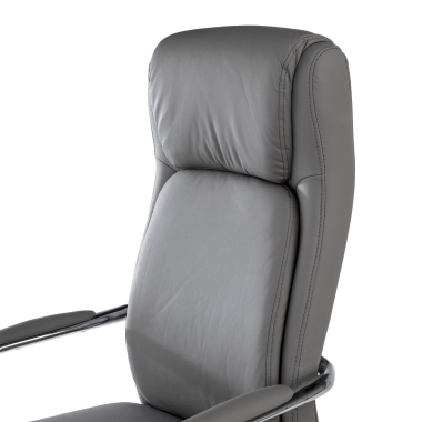 office chair gray deluxe synthetic leather upholstered armrests 6