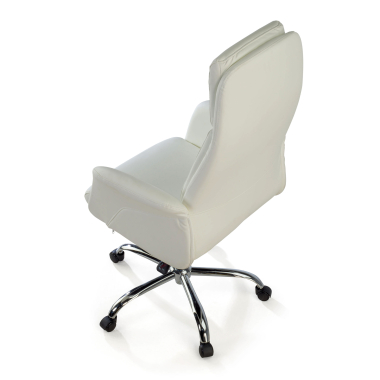 office chair white king synthetic leather upholstered armrests 8