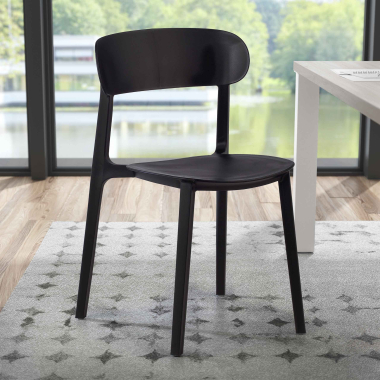 visitor chair black moon plastic no armrests 2