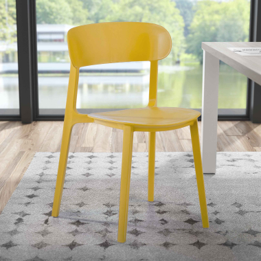 visitor chair mustard moon plastic no armrests 2