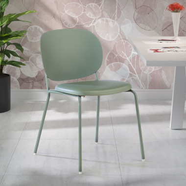visitor chair green mila plastic no armrests 2