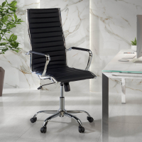 Vogue design office chair, chrome frame, high backrest