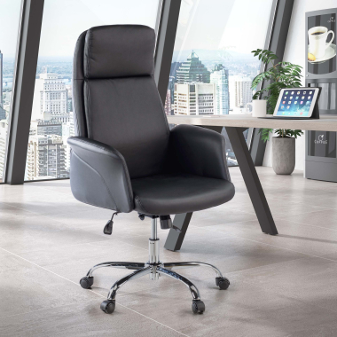 office chair black king synthetic leather upholstered armrests 2