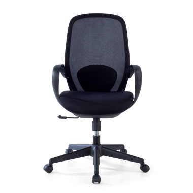 swivel chair black whisper mesh fixed armrests 3