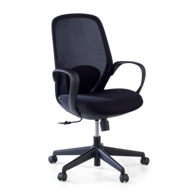 swivel chair black whisper mesh fixed armrests 1