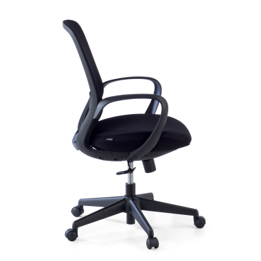 swivel chair black whisper mesh fixed armrests 5