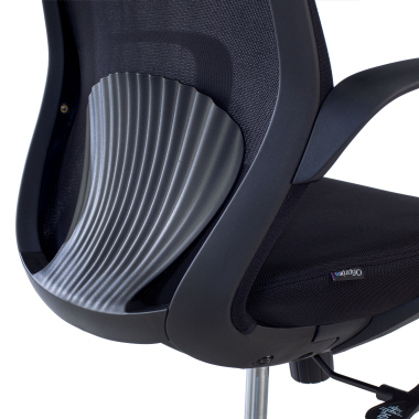 swivel chair black whisper mesh fixed armrests 6