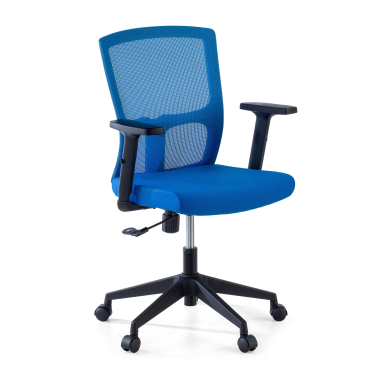swivel chair blue pivot mesh 1d adjustable armrests 1