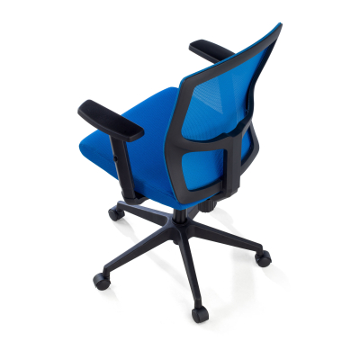 swivel chair blue pivot mesh 1d adjustable armrests 7
