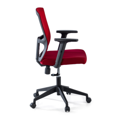 swivel chair red pivot mesh 1d adjustable armrests 4