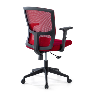 swivel chair red pivot mesh 1d adjustable armrests 5
