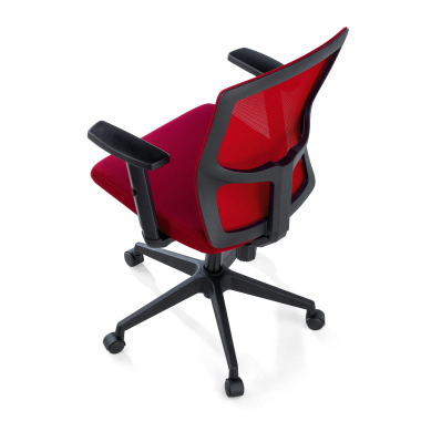 swivel chair red pivot mesh 1d adjustable armrests 7