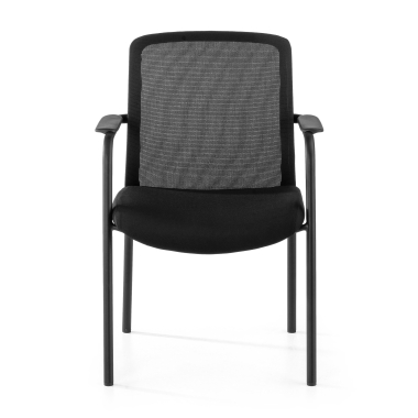 visitor chair black siena mesh fixed armrests 3