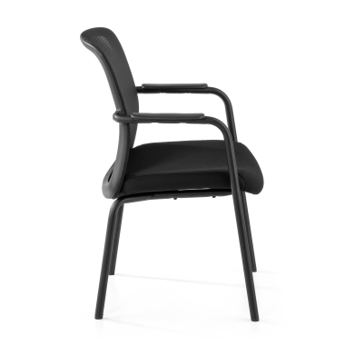 visitor chair black siena mesh fixed armrests 4