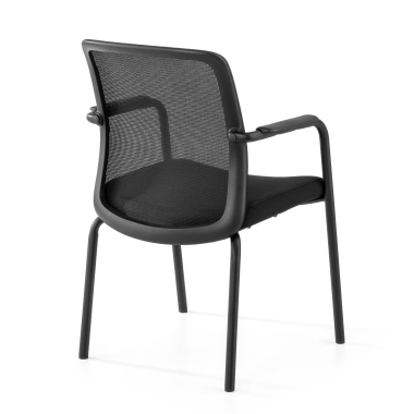 visitor chair black siena mesh fixed armrests 5