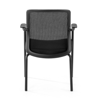 visitor chair black siena mesh fixed armrests 6