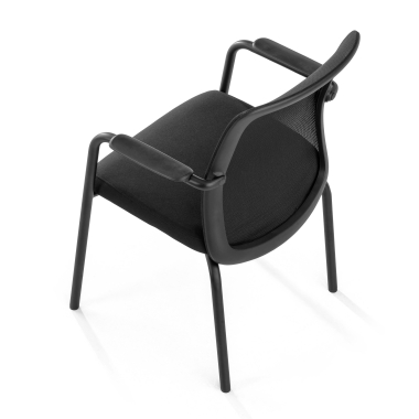 visitor chair black siena mesh fixed armrests 7