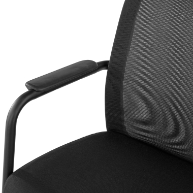 visitor chair black siena mesh fixed armrests 8