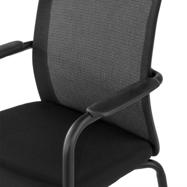 visitor chair black siena mesh fixed armrests 9