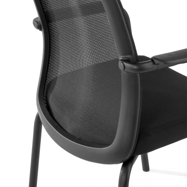 visitor chair black siena mesh fixed armrests 10