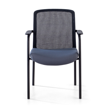 visitor chair gray siena mesh fixed armrests 3