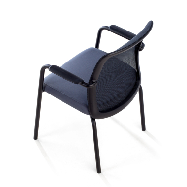 visitor chair gray siena mesh fixed armrests 7
