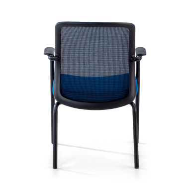 visitor chair blue siena mesh fixed armrests 6