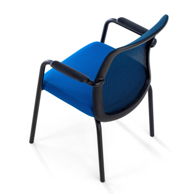 visitor chair blue siena mesh fixed armrests 7