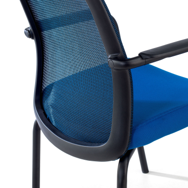 visitor chair blue siena mesh fixed armrests 10
