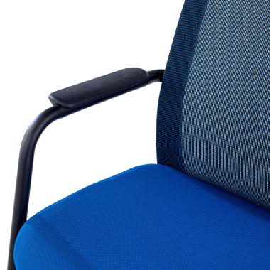 visitor chair blue siena mesh fixed armrests 8