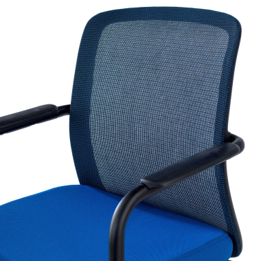 visitor chair blue siena mesh fixed armrests 9