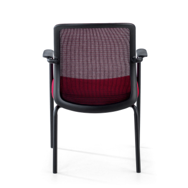 visitor chair red siena mesh fixed armrests 6