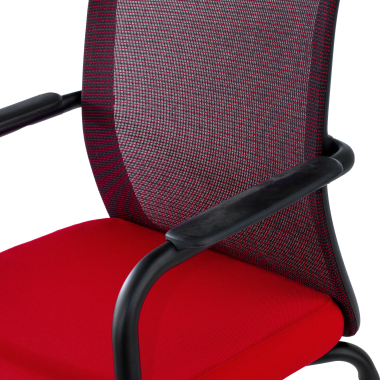 visitor chair red siena mesh fixed armrests 9