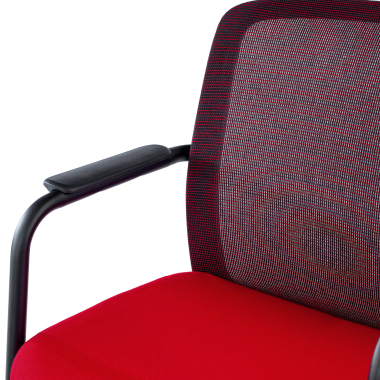 visitor chair red siena mesh fixed armrests 8
