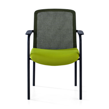 visitor chair green siena mesh fixed armrests 3