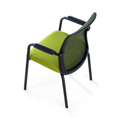 visitor chair green siena mesh fixed armrests 7