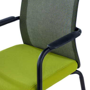 visitor chair green siena mesh fixed armrests 10