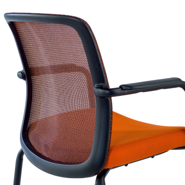 visitor chair orange siena mesh fixed armrests 10