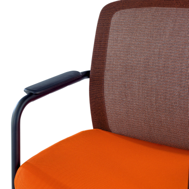 visitor chair orange siena mesh fixed armrests 8